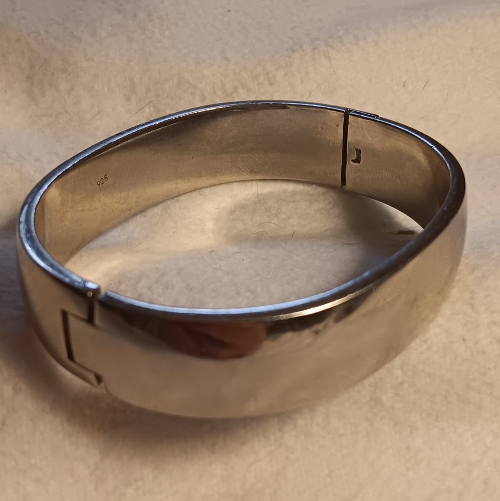 Sterling Silver Cuff Bracelet With Safety Clasp